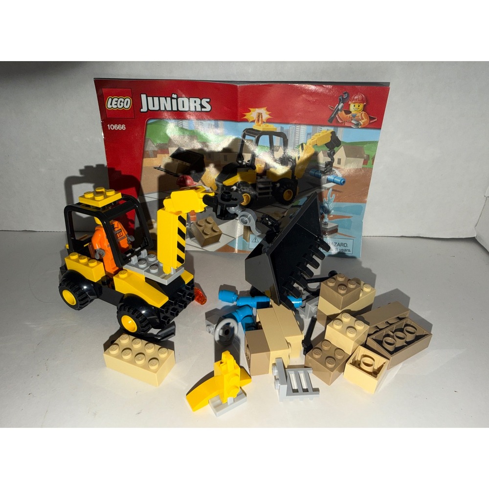 LEGO Juniors 10666 Digger Construction Set City Excavator Yellow Vehicle Manual